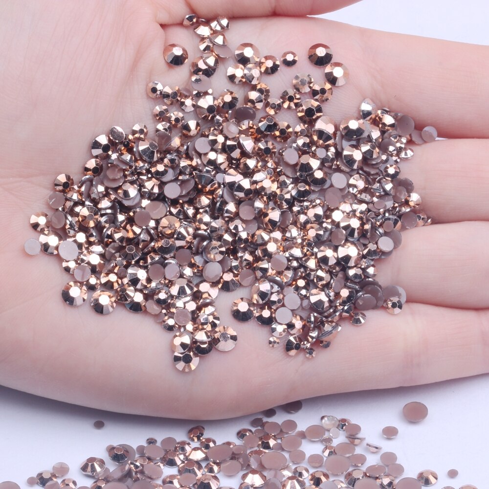 Hars strass steentjes niet-fixerend koper  ab 1000 stuks 2-5mm ronde platte achterkant diamanten applicaties voor ambachtelijke stoffen trouwjurken
