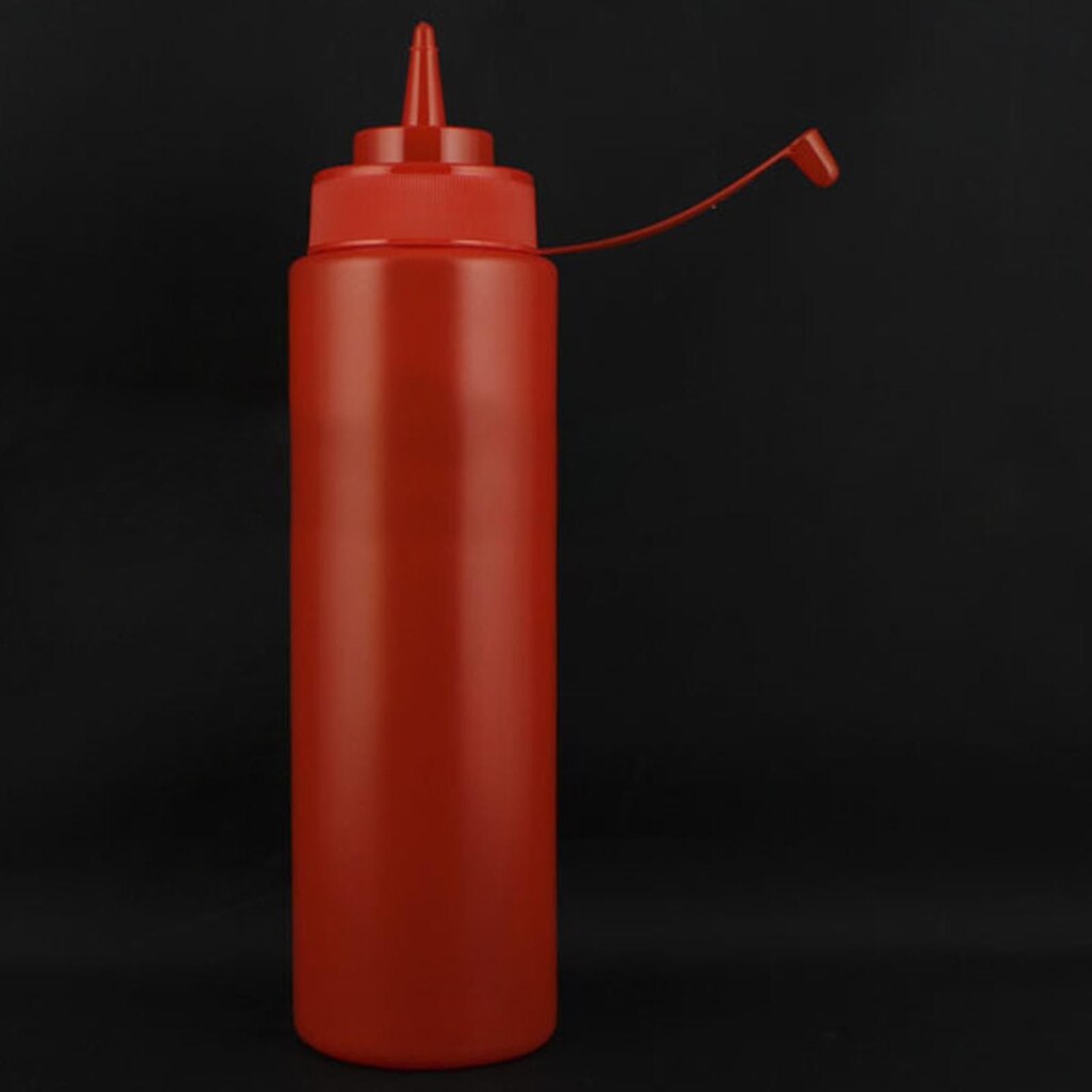 Acessórios de cozinha durável molho de salada de vinagre de mostarda plástico squeeze dispensador de óleo garrafa ketchup mostarda vermelho 240ml