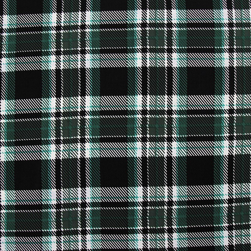 Plaid printed chiffon fabric DIY women's dress fabric