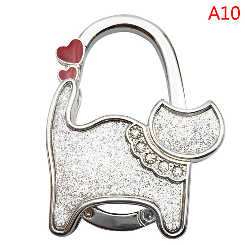 Portable Folding Handbag Hook Holder Purse Hanger Table Edge Hanging Hooks For Handbag Decoration Women Bag Organizer: WHITE