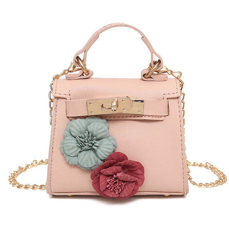 Portafoglio portamonete da donna con Mini borsa a tracolla floreale a catena con tracolla a tracolla: pink