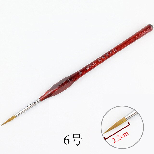 Artiste papeterie Fine peint à la main crochet ligne stylo pointe ronde aquarelle dessin peinture pinceau stylo Art fournitures: 6