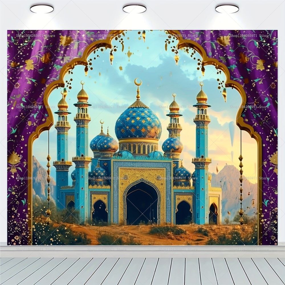 Glad ramadan marocko nattscen bakgrund eid al-fitr dekoration hem islamisk muslimsk festival fest fotobåstillbehör