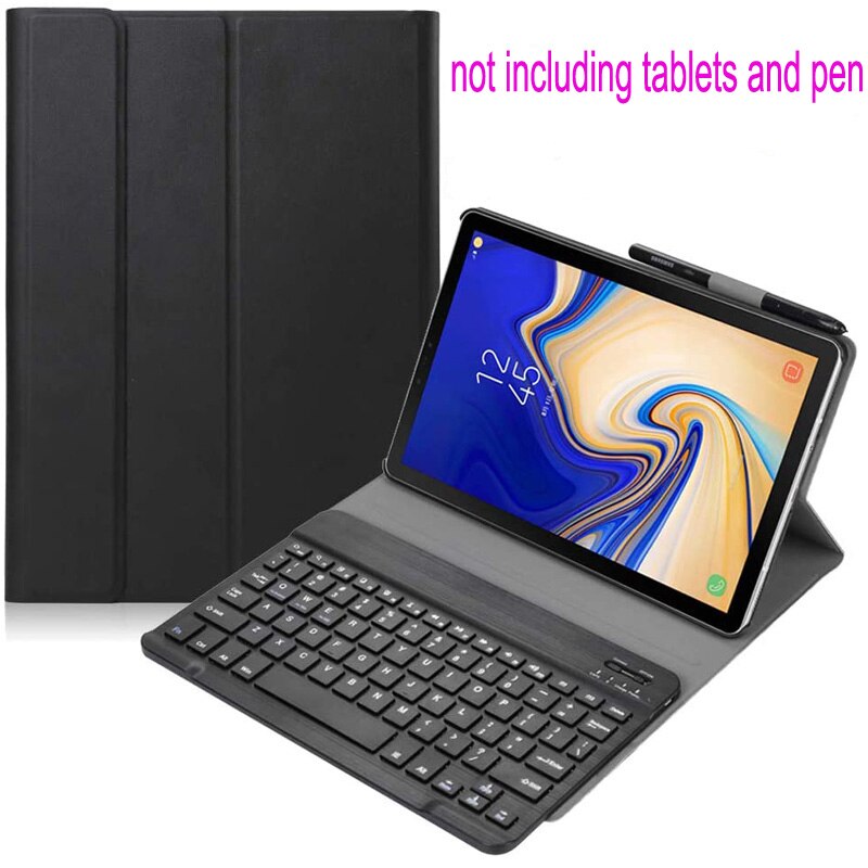 Ultra-thin Detachable Bluetooth Keyboard Case For Samsung Galaxy Tab S4 10.5 T830 T835 SM-T830 SM-T835 Cover: black