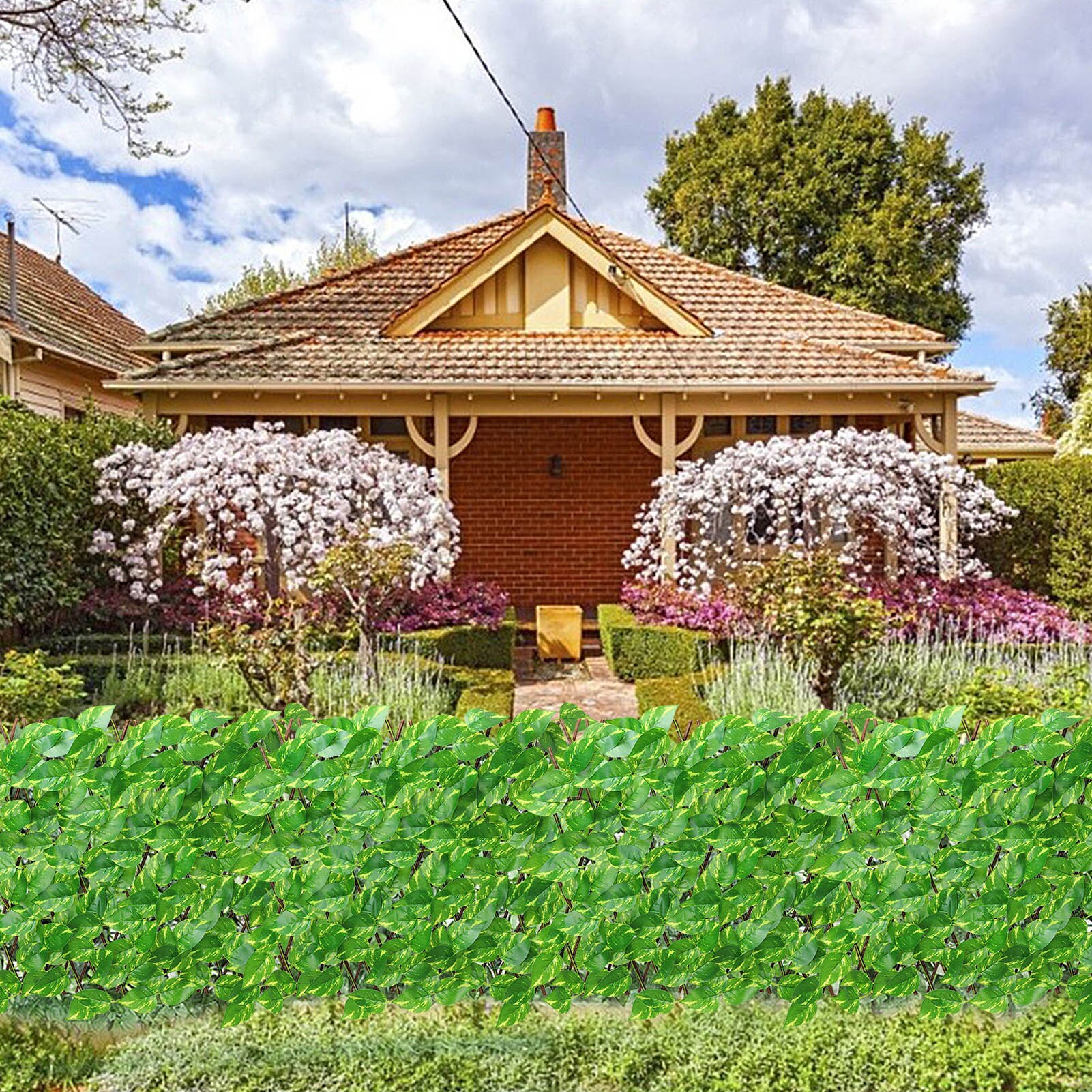 Artificial Leaf Garden Fence Screening Roll UV Fade Protected Privacy Artificial Fence Wall Landscaping Ivy Garden Fence Hotsale