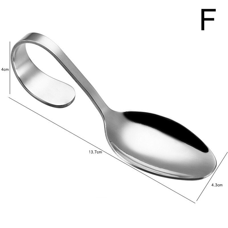 Gebogen Löffel Gebogenen Griff Geschirr Buffet Mahlzeit Marmelade Scoop Cafeteria Öffentlichen Service Löffel Edelstahl Gebogenen Griff Löffel