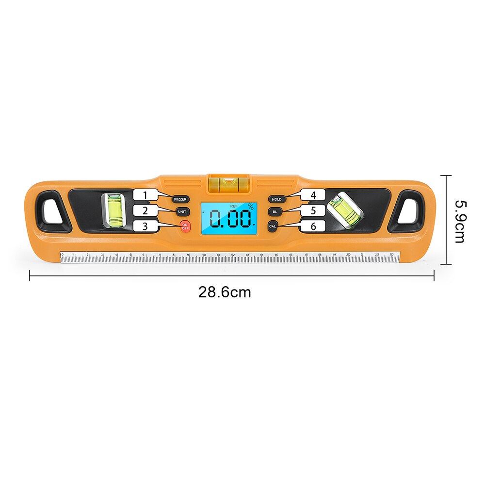 Digital Level Inclinometer HW-200 Electronic LED Display Protractor Measuring Tool Instrument Magnetic Base Digital Level Tool: yellow