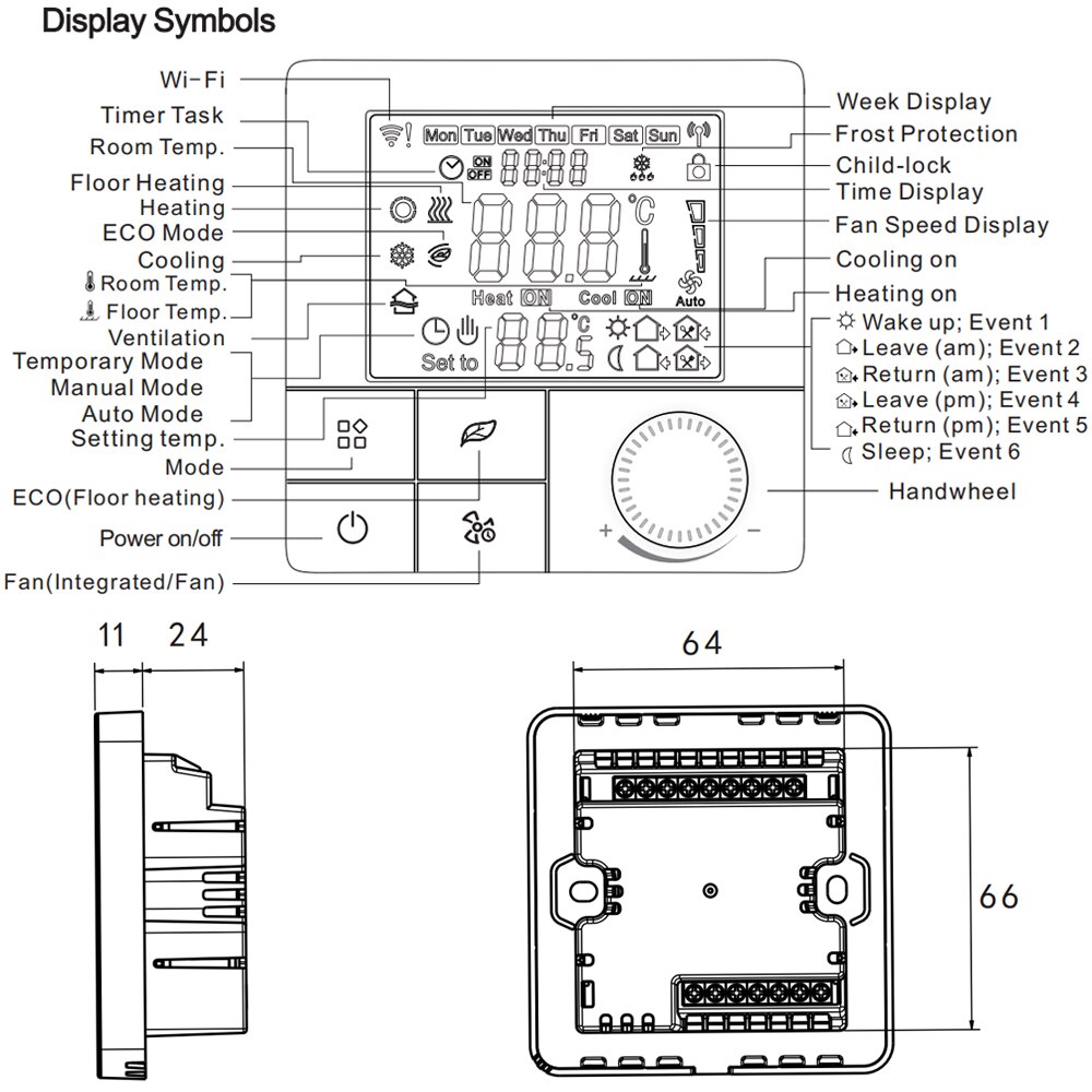 Beok – Thermostat Wifi intelligent Tuya, chauffage au sol/bobine de ventilateur/chaudière à gaz, contrôleur de température, fonctionne avec Google Home Alexa