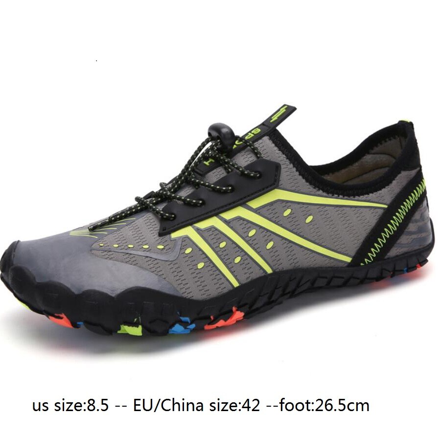 Fiskesko unisex sneakers svømmesko hurtigtørrende aqua sko og børn vandsko zapatos de mujer til strandmænd: Kina størrelse 42