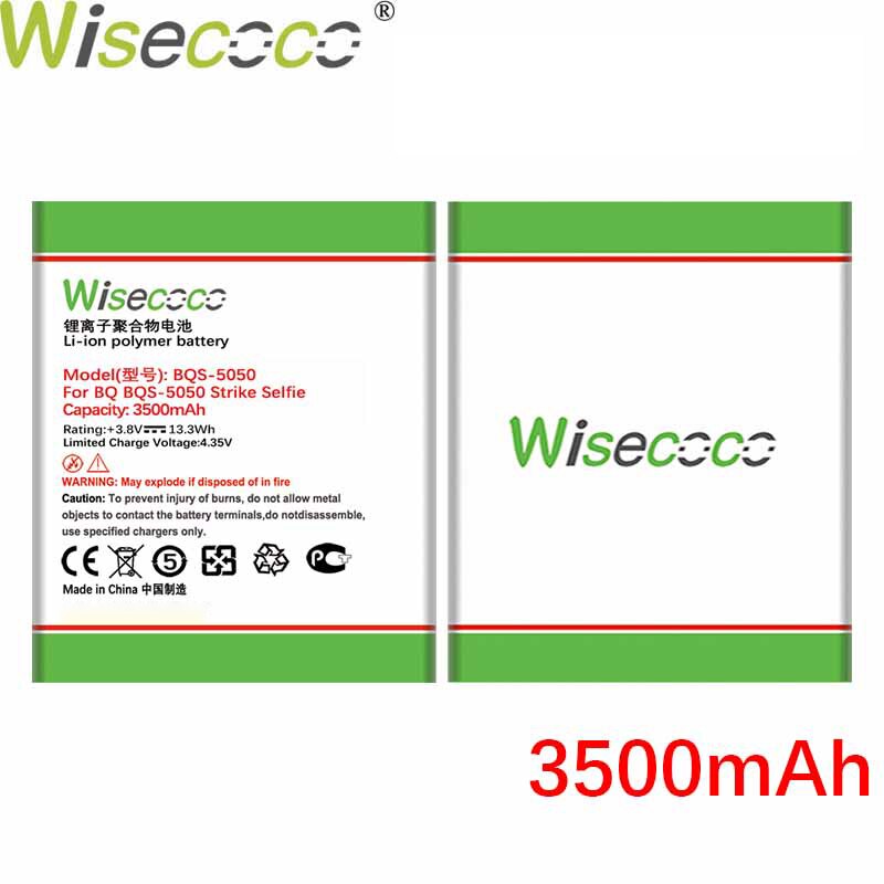 Wisecoco BQS5050 2500 2600mah の 3.8V バッテリー Bq BQS 5050 BQ-5050 BQS-5050 ストライク Selfie 電話バッテリー交換 + 追跡番号