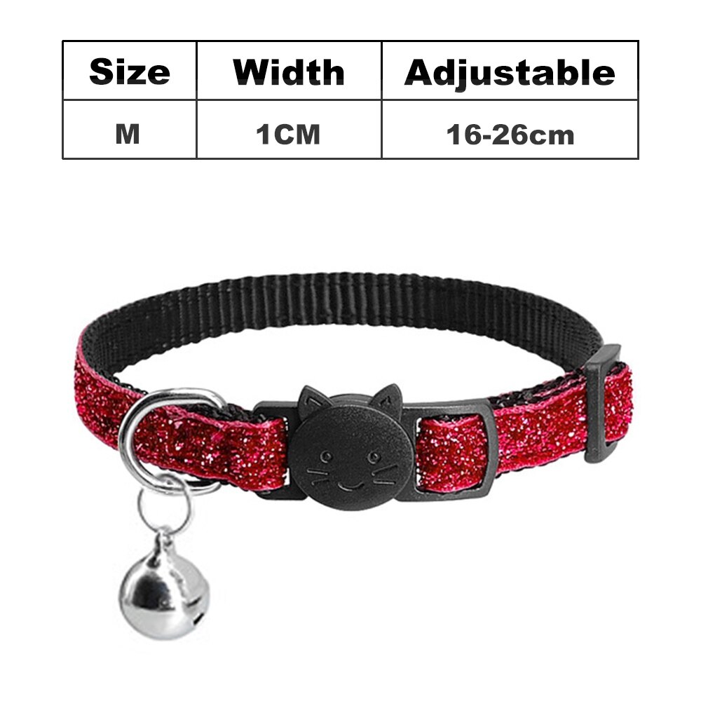 Collar para gatos, productos para collares para perro y mascotas, Collar para Gato, arnés para cascabel para gatos, Correa brillante para gatito: Red Cat Collar