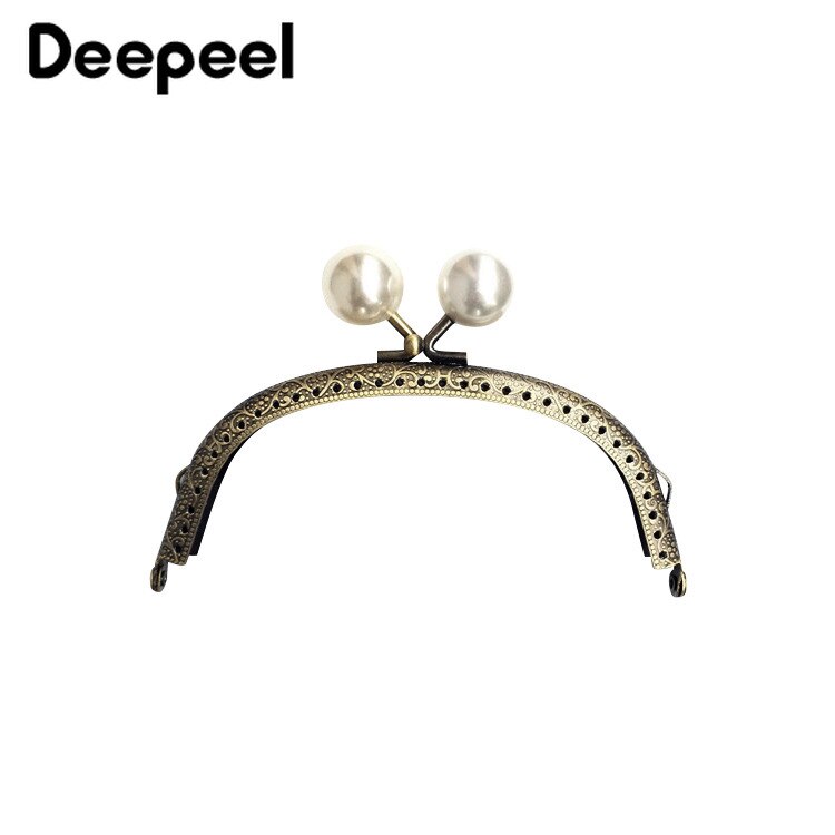 2pcs 8.5-20.5cm Semicircle Pearl Embossed Metal Purse Frame DIY Bag Handles Kiss Clasp Sewing Brackets Accessories for Handbags