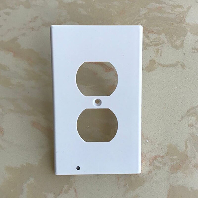 Durable Night Light Duplex High Convenient Outlet Cover Wall Plate With Led Night Lights Ambient Light Sensor: White Type A