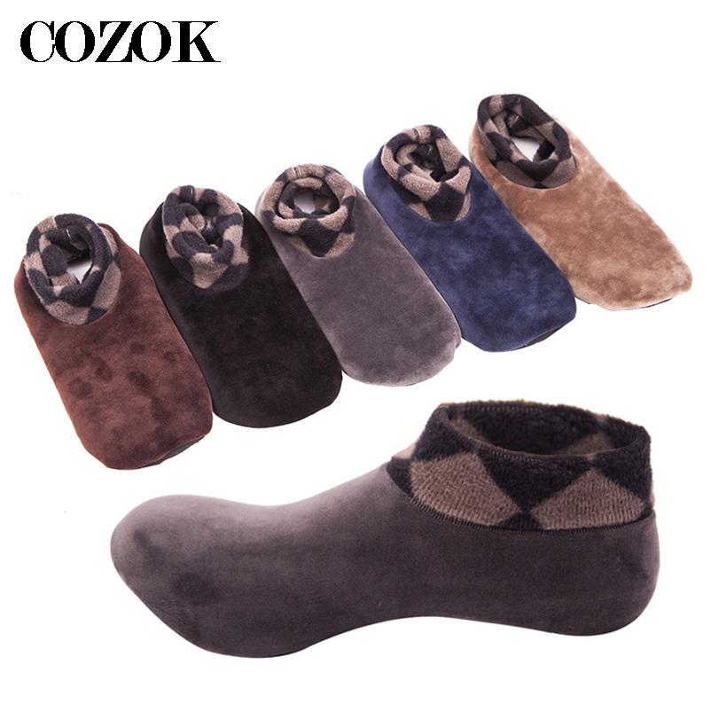 Vrouwen Mannen Zachte Fleece Sokken Thicken Winter Warm Boot Sokken Unisex Mannelijke Elastische Antislip Mode Indoor Vloer Sokken slipper
