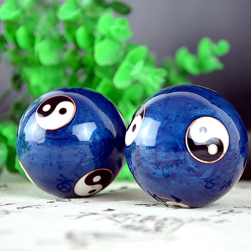 Chinese Baoding Balls Health Exercise Stress Handball Yin Yang Finger Muscles Fitness Massager Ball Wrist Strength Workout Balls