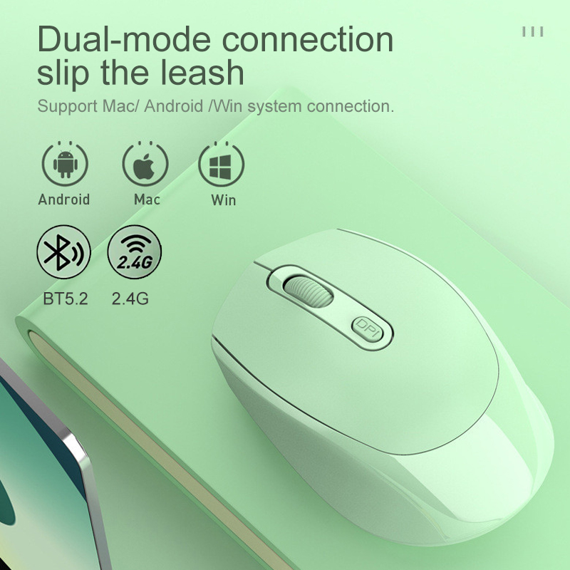 Draadloze Stille Muis Bluetooth 5.2 USB 2.4G Dual Mode Muizen Oplaadbare Muis 1200 DPI Gaming Muis Voor Macbook tablet Laptop PC
