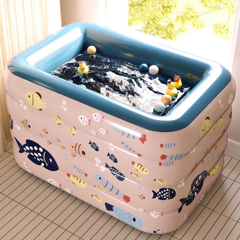 Automatic Inflatable Pool Household Thickening Four-layer PVC Collapsible Baby Swimming Bucket For Backyard Outdoor HWC