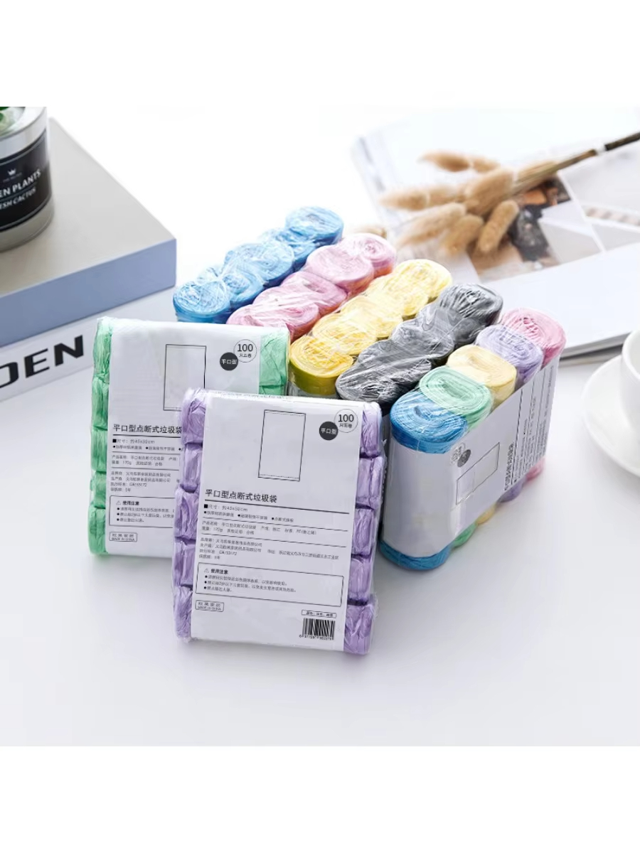 5 Rolls/Pack Meerdere Kleuren Draagbare Plain Vuilnis Vuilniszak Vuilnisbak Liners Voor Badkamer Toilet Slaapkamer Kantoor toilet