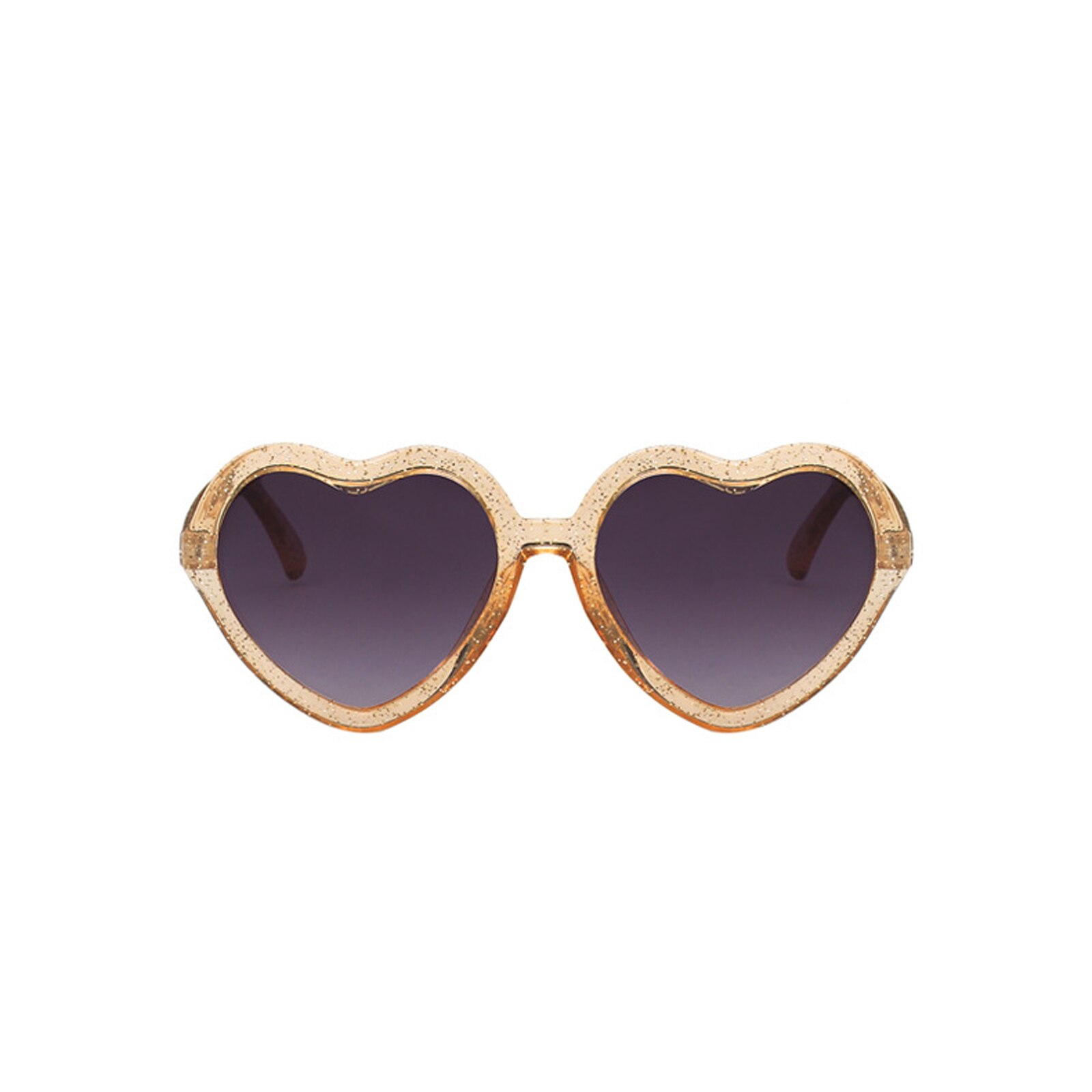 Gafas de sol con forma de corazón para niños y niñas, anteojos de sol adorables con marco de protección UV, con forma de corazón de amor,: Beige