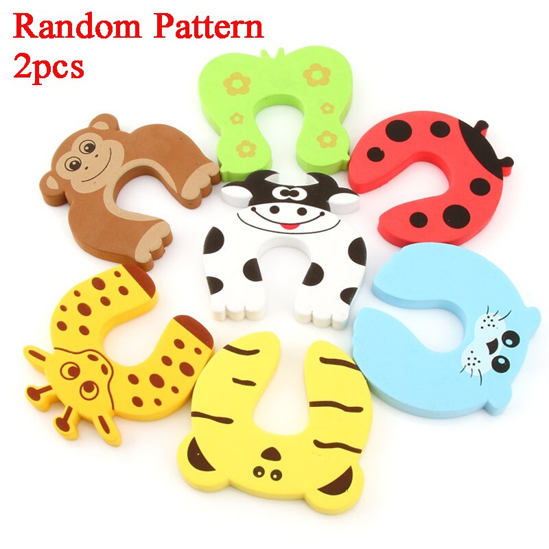 2 Stuks Willekeurige Cartoon Deurstopper Baby Proofing Deur Stoppers Vinger Veiligheid Guard Noise Preventie Anti-Snuifje Kind Protecter: Default Title