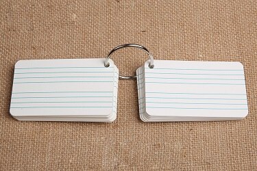 small 50 Unruled Blank Pages Notepad Word Cards, Binder Ring Easy Flip FlashCards alphabet cards for study: white line