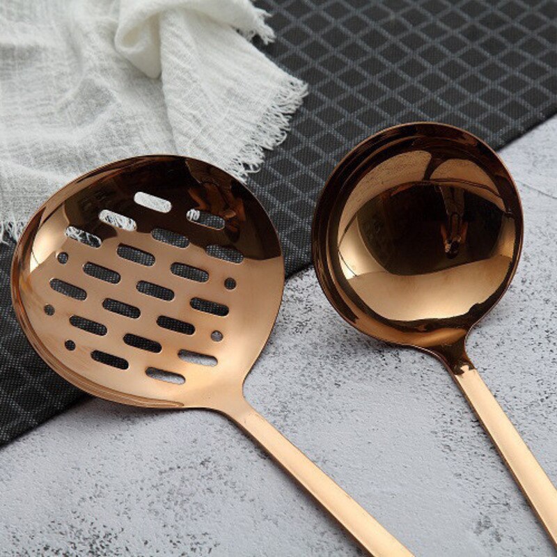 1pc titanpläterade rostfritt stål matlagningssked spade kökssats hem kök kök matlagning verktygssats cocina utensilios
