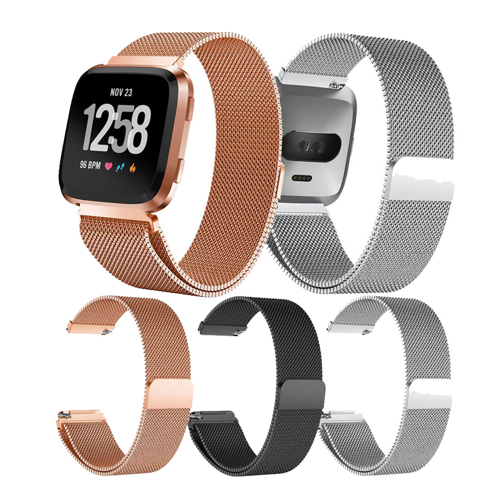 Metal Stainless Steel Band For Fitbit Versa Strap Wrist Milanese Magnetic Bracelet fit bit Lite Verse 2 Band Accessories
