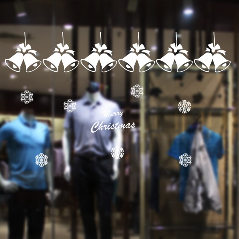 Kerst Glas Stickers Wit Rendier Sneeuwvlok Sneeuwpop Raamstickers Vrolijk Kerstfeest Brief Glas Decor Diy Verwijderbare Stickers: YT-17