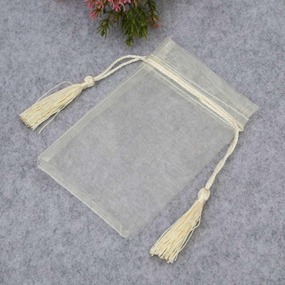 10Pcs Transparant Packs Koord Zakjes Zakje Organza Bag Voor Sieraden Wedding Party Kralen Verpakking