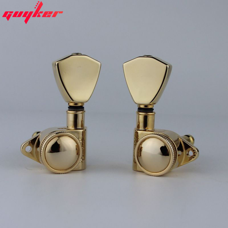GUYKER 3R3L Tuners Guitar Models Rear lock string Electric Guitar Machine Heads Trapezium Button Gold