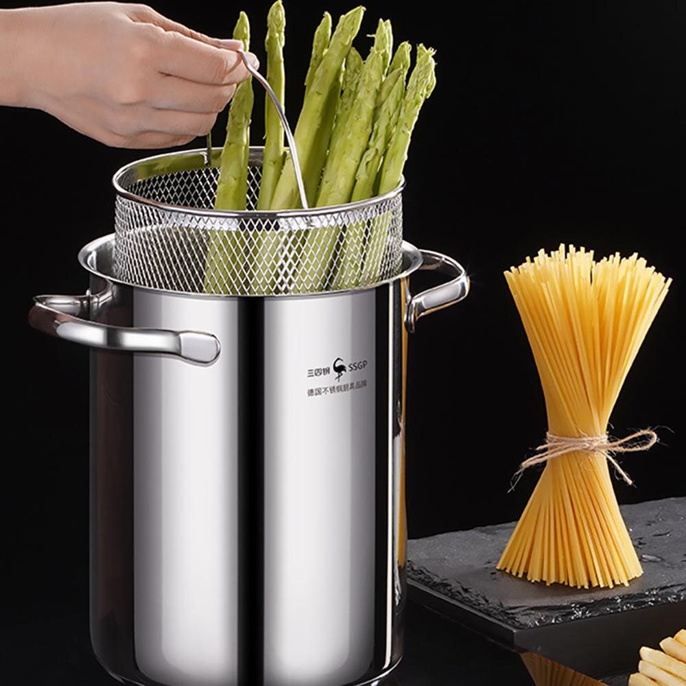 Rvs 3Pcs Asperges Pot Met Geperforeerde Mand