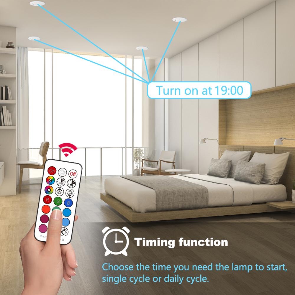 Dimbare Led Spot Light 7W Ronde Downlight Rgb Verzonken Plafond Lamp 220V 110V Rgbw Kleur Veranderende Led verlichting Voor Slaapkamer