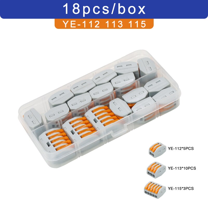 Electrical wiring terminals set cage spring universal fast terminal household connectors for connection push-in terminal block: 18H