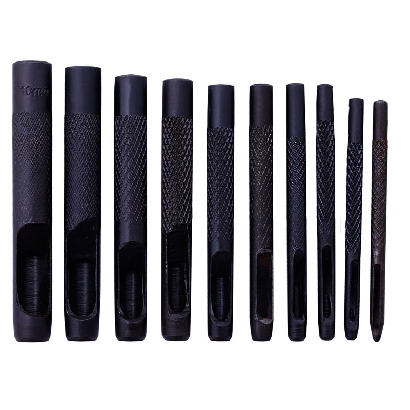 1mm-10mm Round Carbon Steel Leather Craft Shank Hollow Hole Punch for Leather Belt Band Gasket Punch Tools Leather Hole Punches