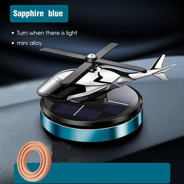 Auto-Lufterfrischer, Solar-Hubschrauber, Styling, dekorative Aromatherapie, Auto-Innenzubehör, Propeller, rotierender Parfüm-Diffusor: Black