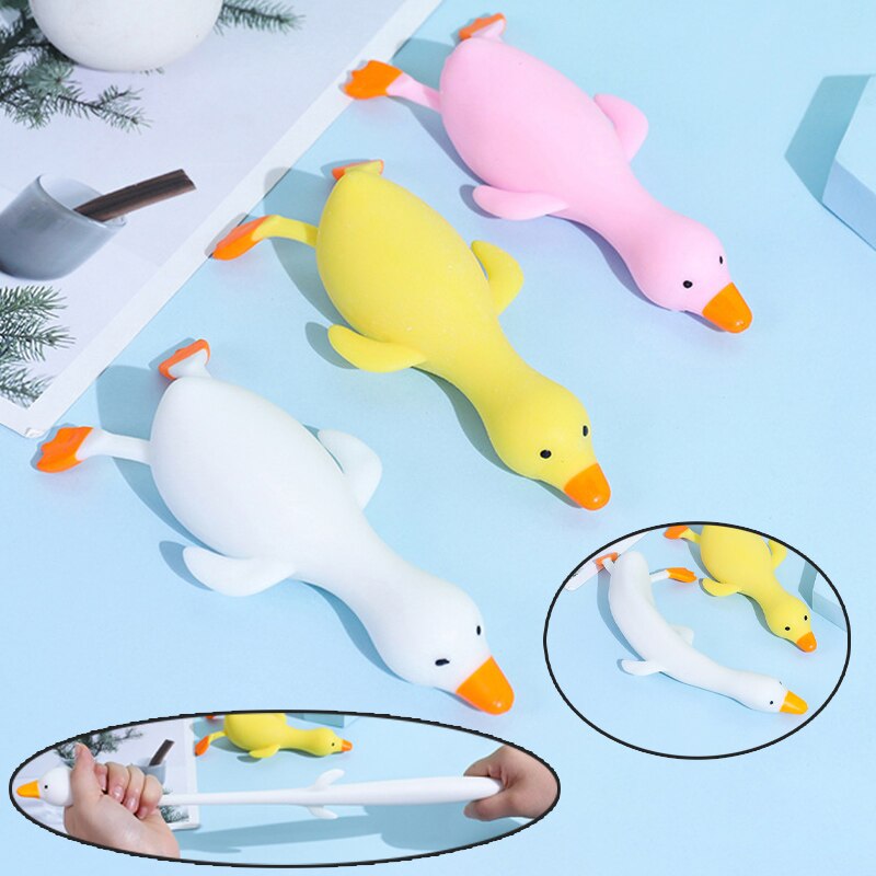 1PC Random Fun TPR Cute Cartoon Duck Stress Relief Squeeze Reliever Squish Toy