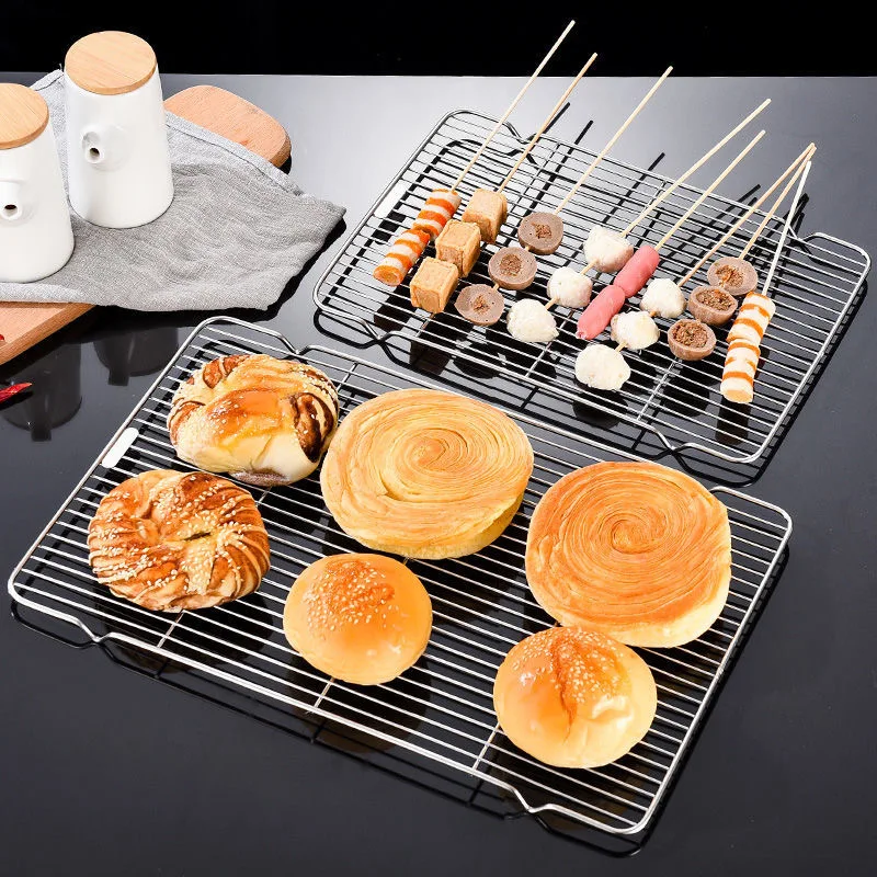 Bageplade med aftageligt kølestativ sæt rustfrit stål bradepande, giftfri, brugt til ovn, grillbakke tåler opvaskemaskine