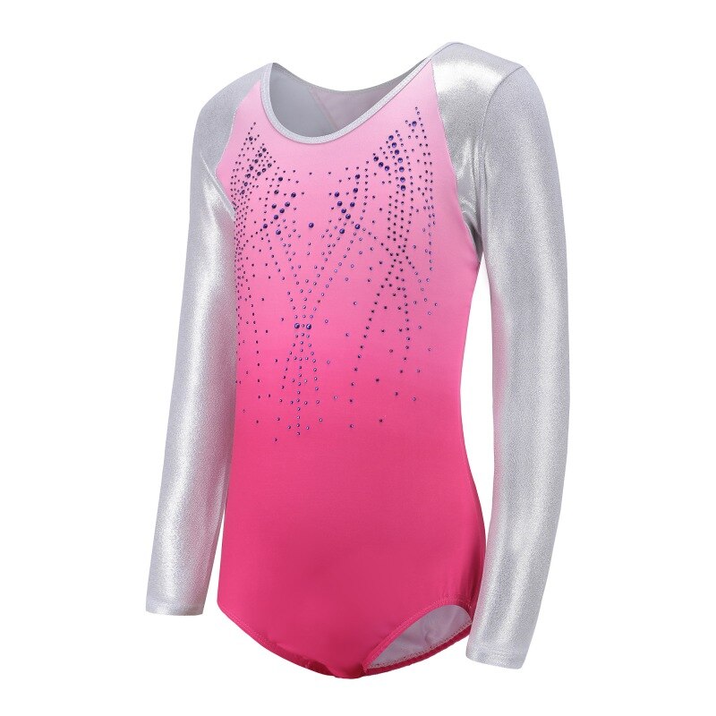 Kinderen \'s Lange mouw ballet gymnastiek pak dans praktijk kleding dans kleding meisjes diamant patroon body pak