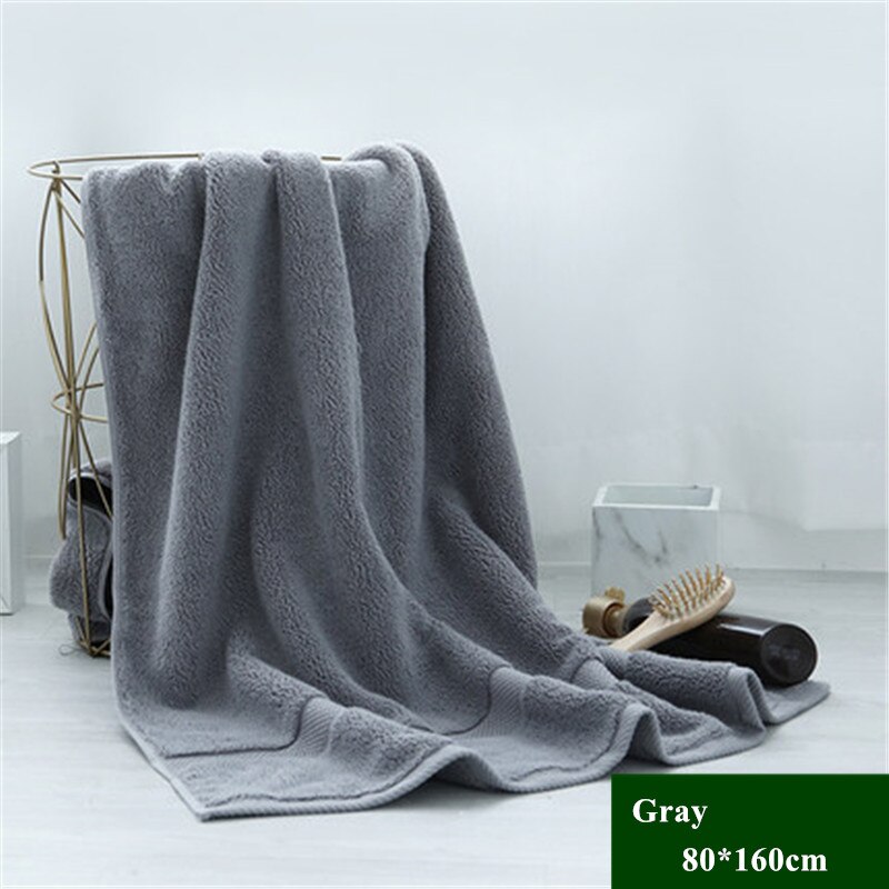 Asciugamani da bagno di grandi dimensioni di alta qualità regali per adulti 80*160 cm 850g asciugamano da spiaggia di lusso in cotone 100% asciugamano da bagno per Sauna: Gray2