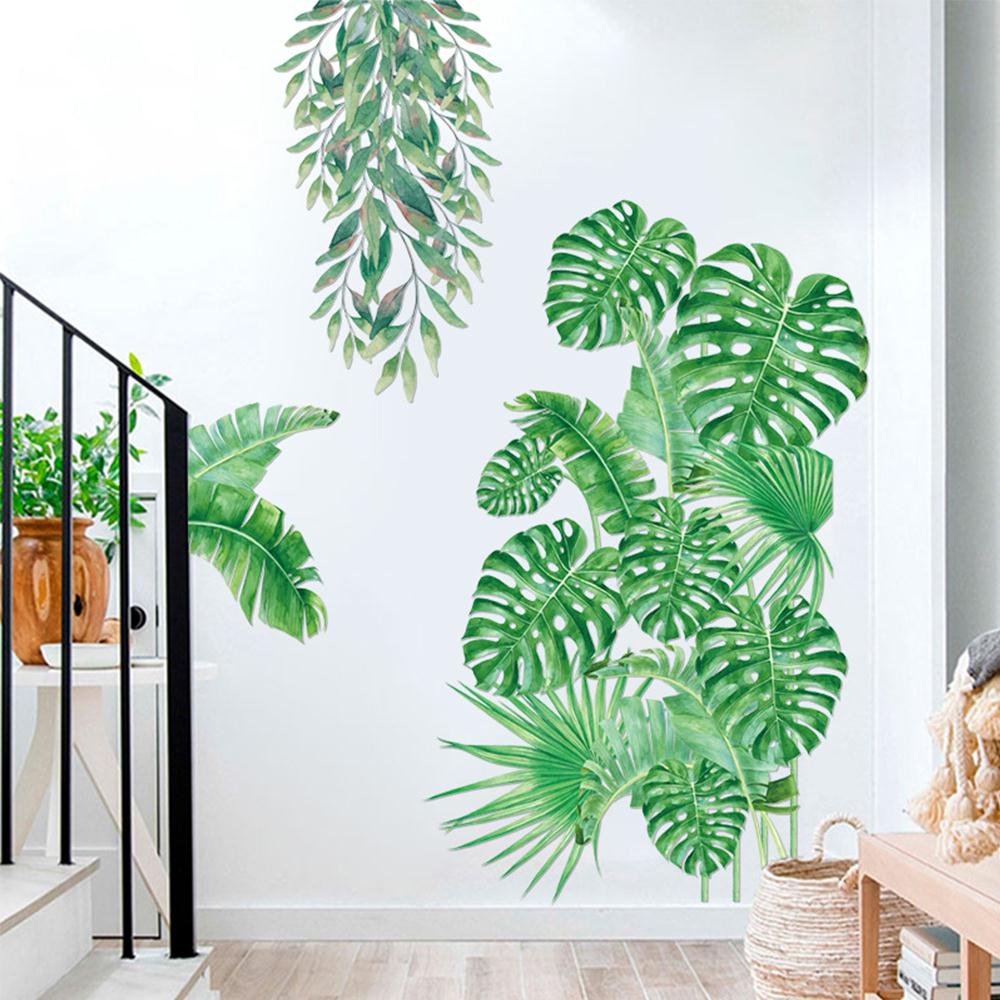 Durable Home Decor Living Room Wall Decal Plants Wall Papers TV Background Self-Adhesive Diy Mural Removable Adhesive PVC