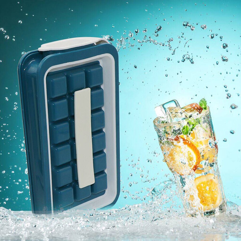 Ice Block Maker Container DIY Ice Cream Block Mould Tray 36 Grids Ice Block Storage Box for Cocktail Whiskey Cold Beverages