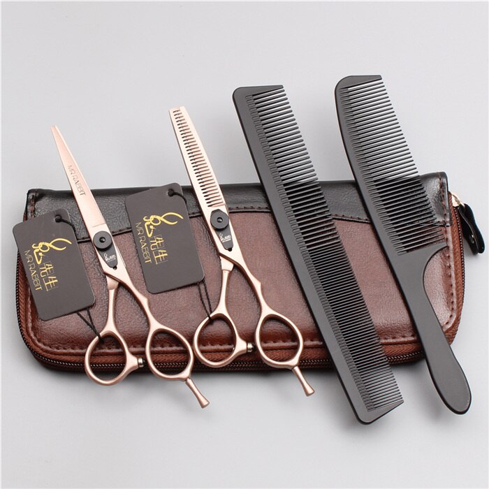 5.5 &quot; 16cm japan 440c mr kanin rosa guld frisør saks tyndere saks skære saks hår saks  t9015: T9015 mgjin 4p 5.5yy