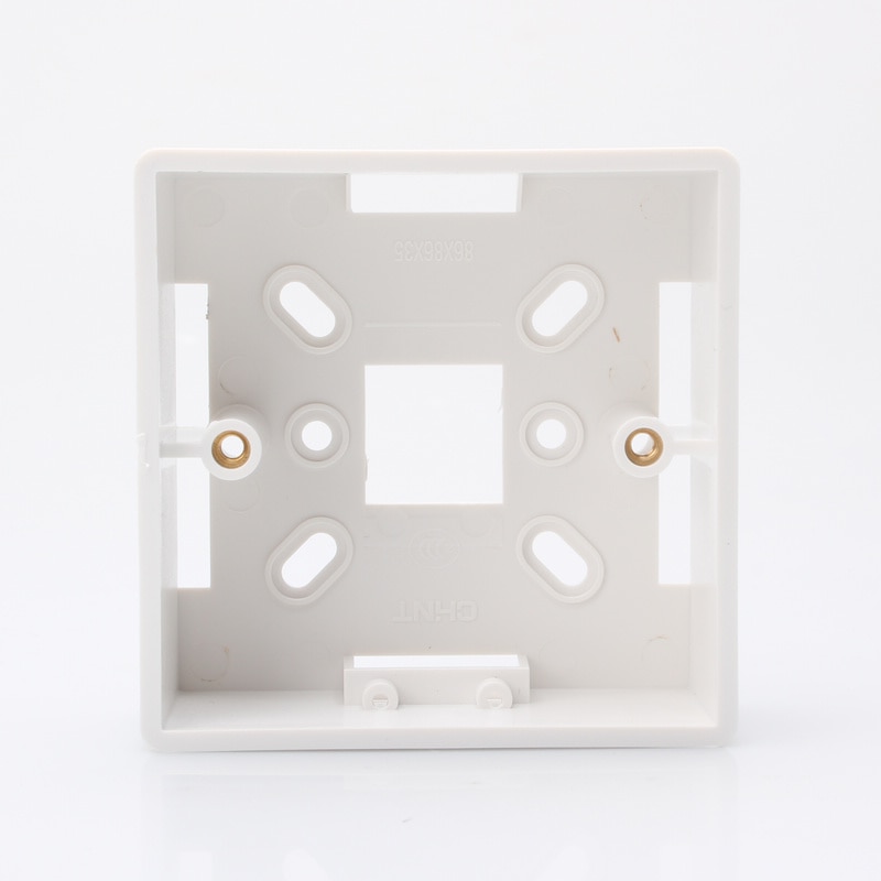 Pure White Wiring Bottom Box Socket Best Glossy Surface Mounting Case 86x86mm For Home Office Building