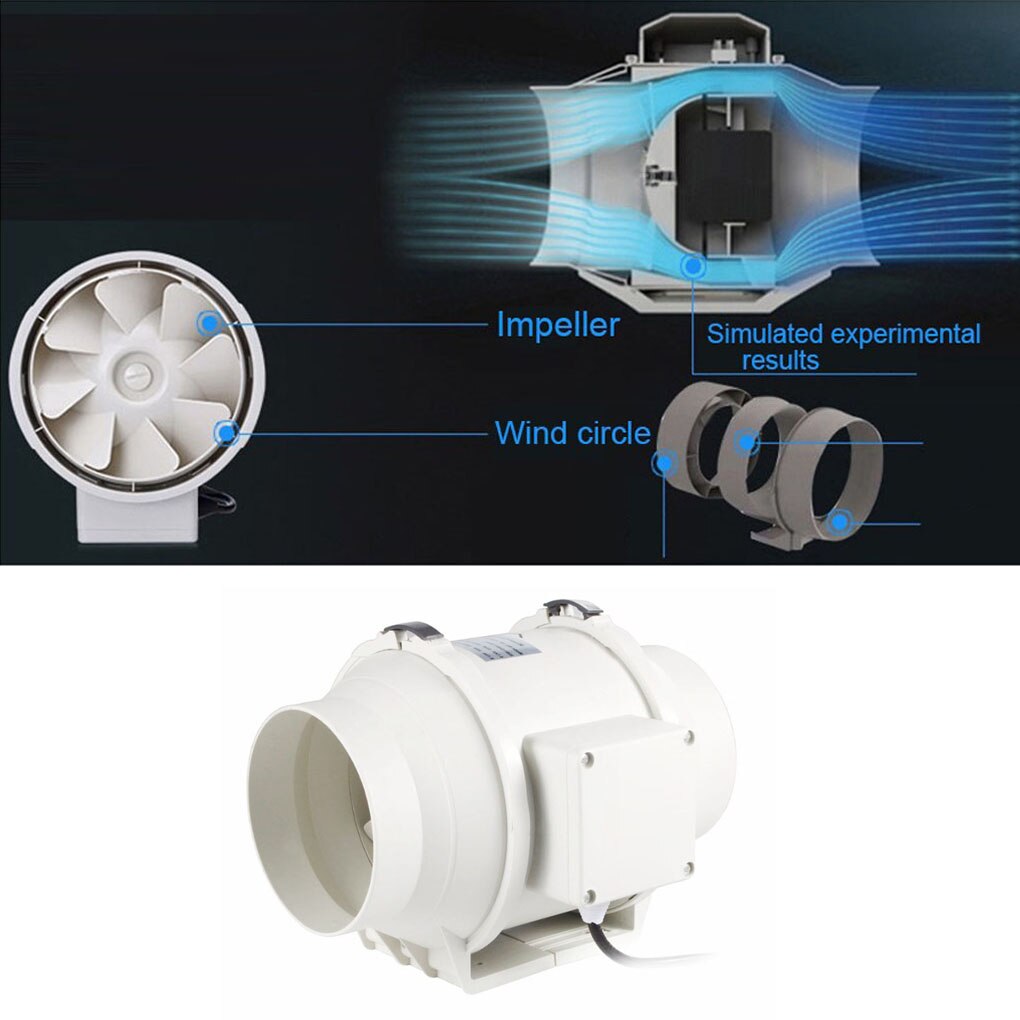 Exhaust Fan Soundless Hanging Extractor Ventilation Inline Fans Blower Window Vent in Box Package for Kitchen Bathrooms