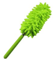 Plumero de microfibra telescópico extensible para limpieza del hogar, limpiador de coche, mango de polvo,: Verde