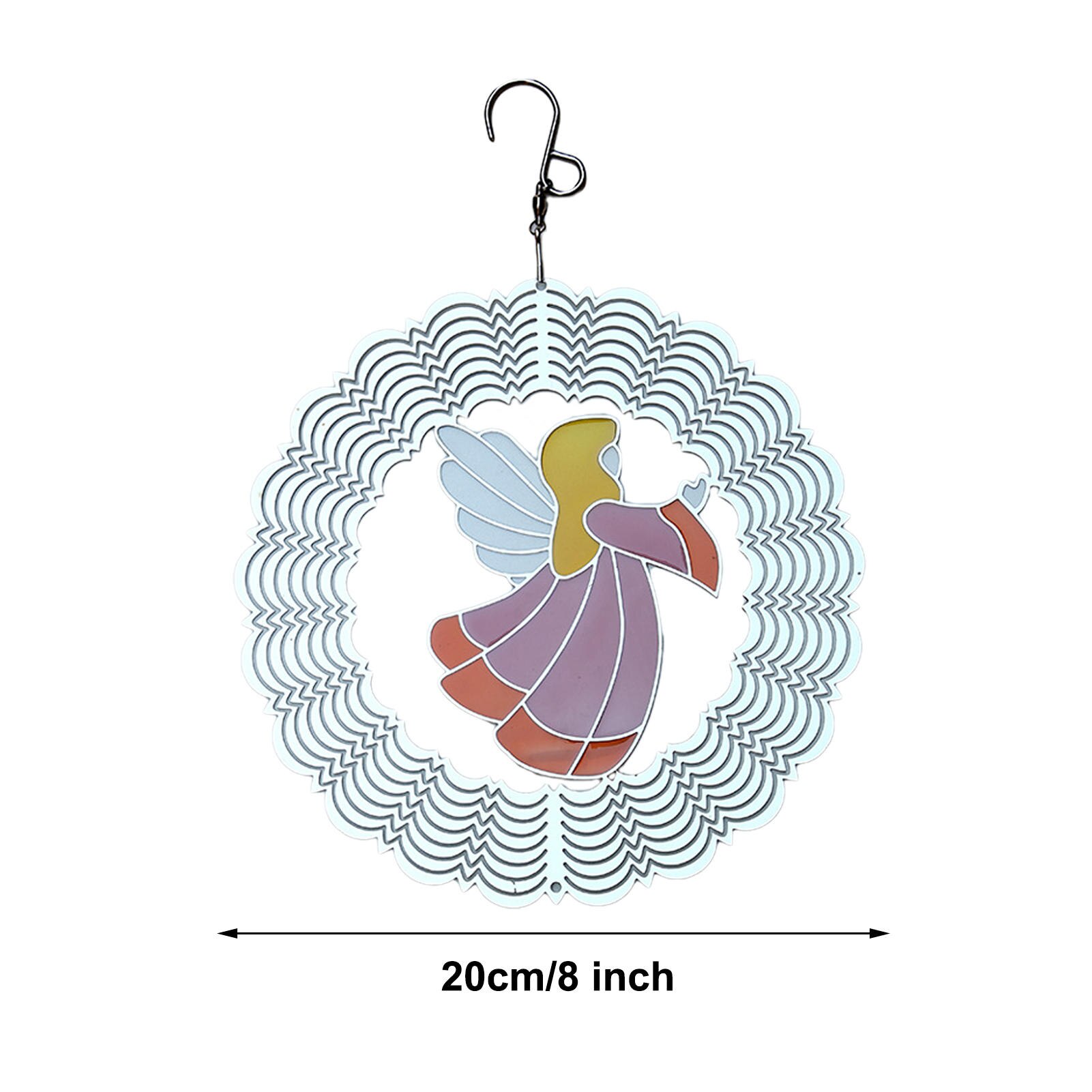 Wind Spinner Hanging Stainless Steel Metal Sheet 3D Three-dimensional Spinner Sound Pendant For Outdoors Gardens Balconies: The girl