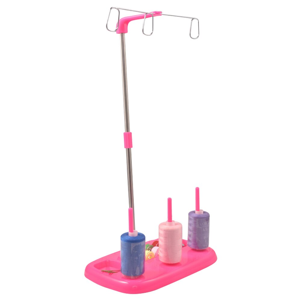 3 Spool Stand Holder Household Multifunction Embroidery Thread Quilting Rack Sew Home Sewing Machine Wire Rack Sewing Wire Frame: Rosy