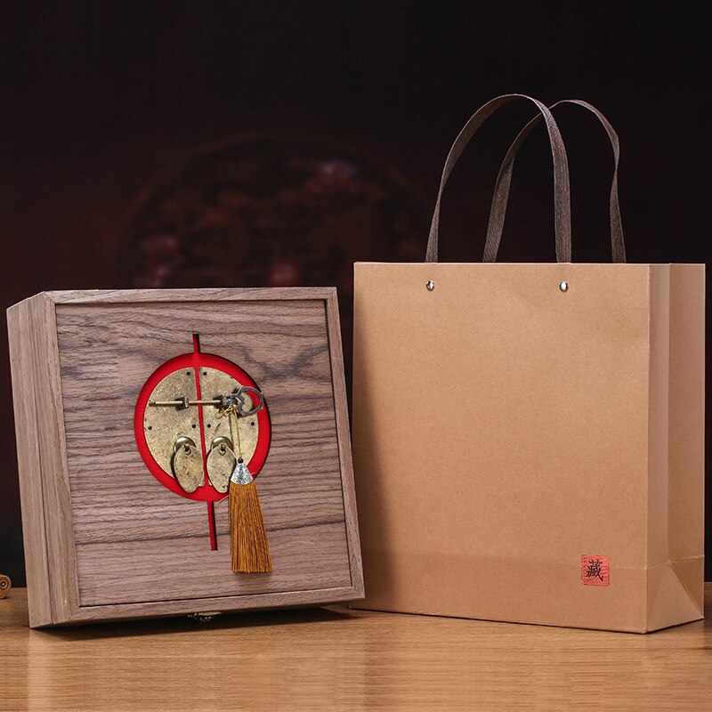 Pure Storage Box Wood Upscale Tea Boxes Traditional Chinese Culture Box Tea Caddy Container: 2