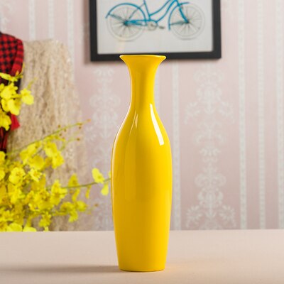 30cm luksus europa gul keramik vase boligindretning porcelæn dekorativ blomstervase til bryllupsdekoration: W