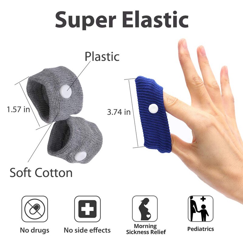 Muñequera antimovimiento para aliviar la mareos, pulsera antisaliva para viajes, 2 unidades